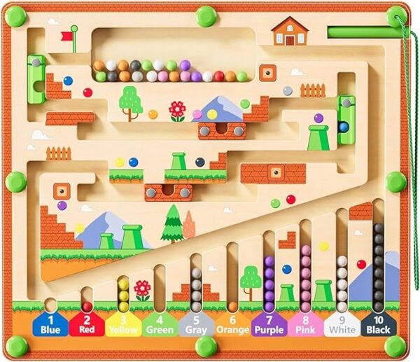 Find-16: Montessori Toys,Magnetic Color and Number Maze