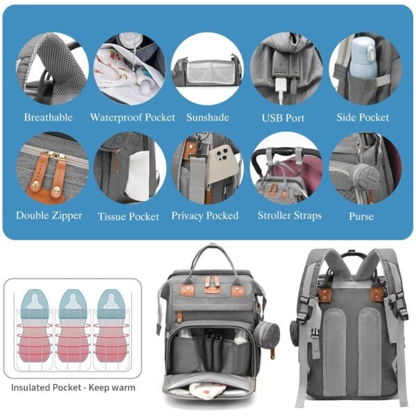 Find-11: Baby Diaper Bags with Changing Station - Image 2